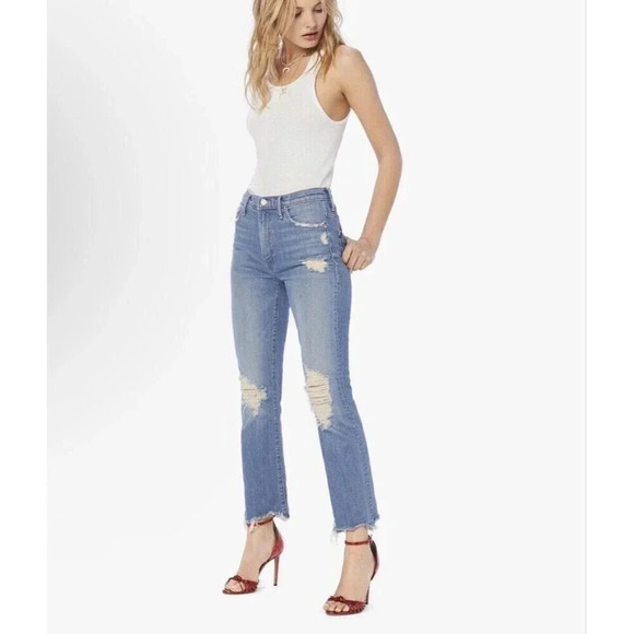 Mother The Insider Ankle Size 32 Jeans Destroyed Bills - Picture 1 of 12